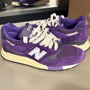 New Balance Purple and Cream Sneakers